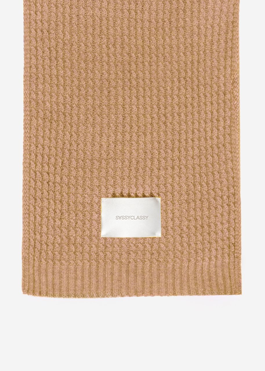 Gerippter Strickschal - beige