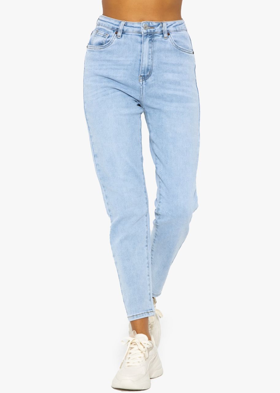 Relax Fit Highwaist Jeans, hellblau