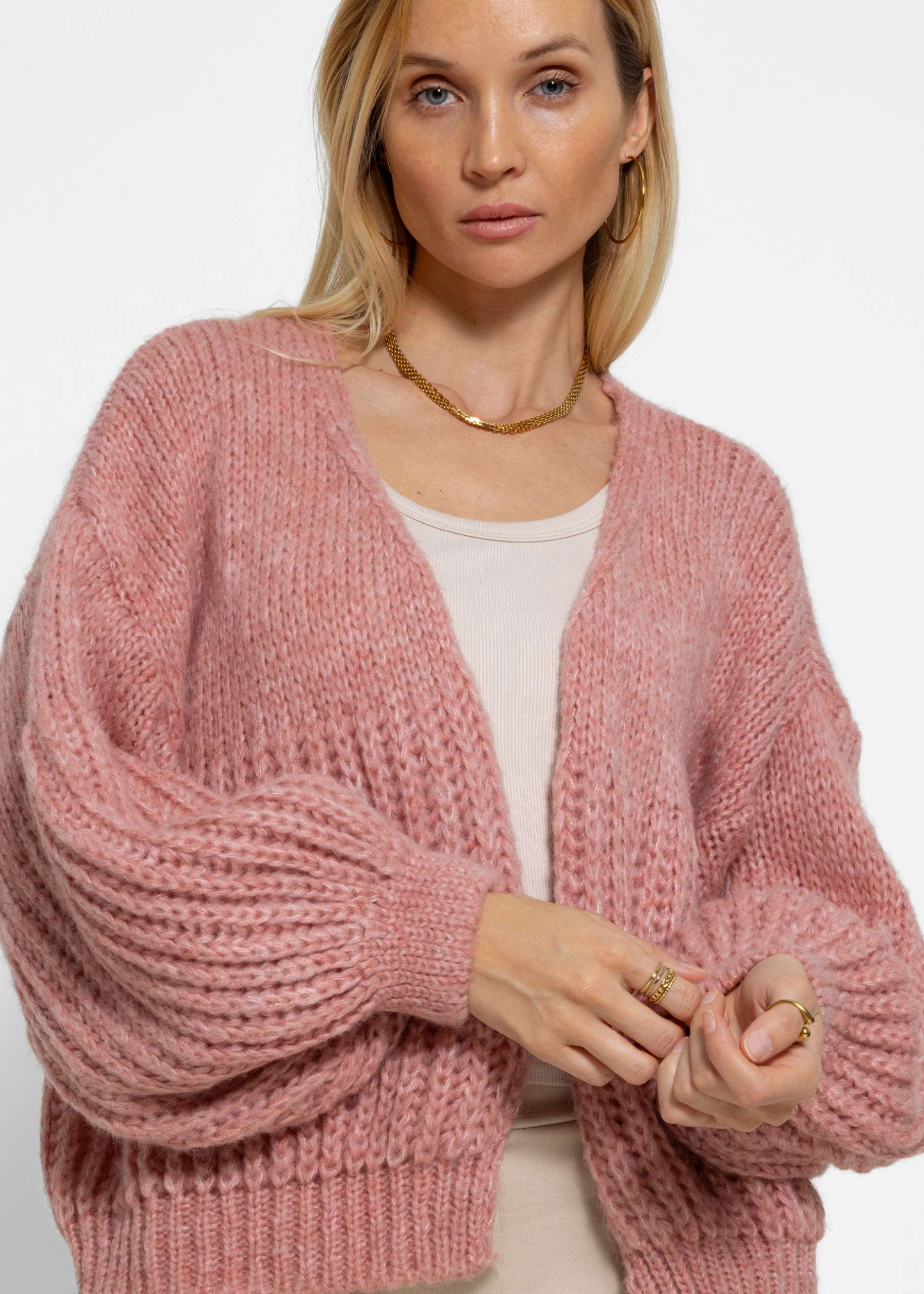 Cardigan mit Struktur - altrosa