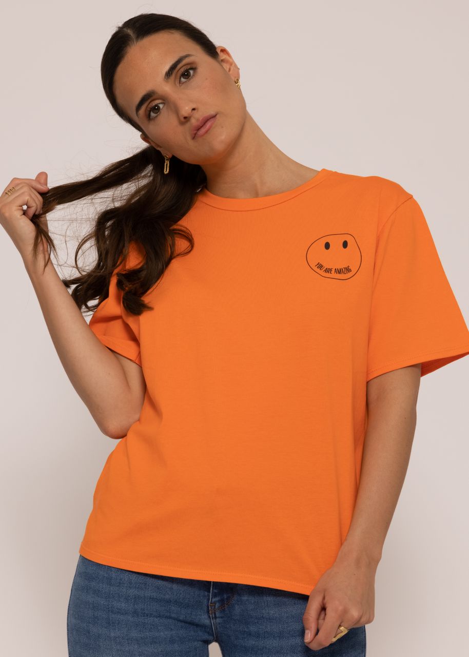 Boyfriend Shirt mit Print, orange