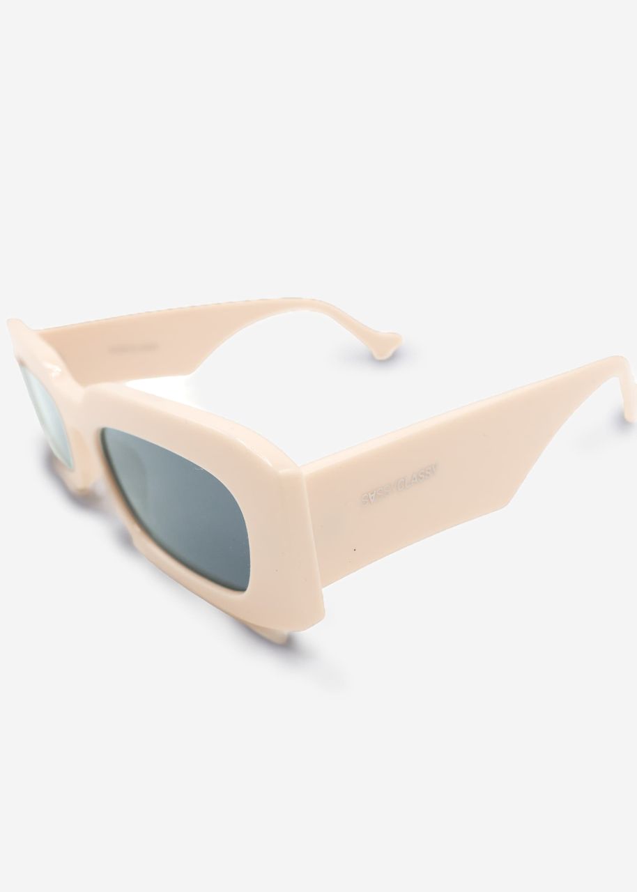 Sonnenbrille mit breiten Bügeln - beige