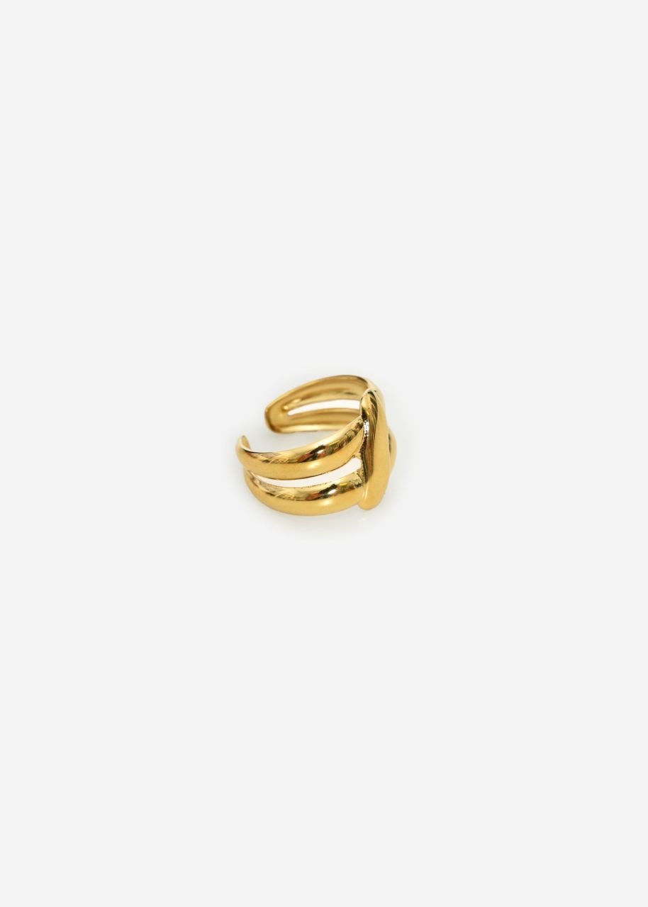 Doppelring mit Detail - gold