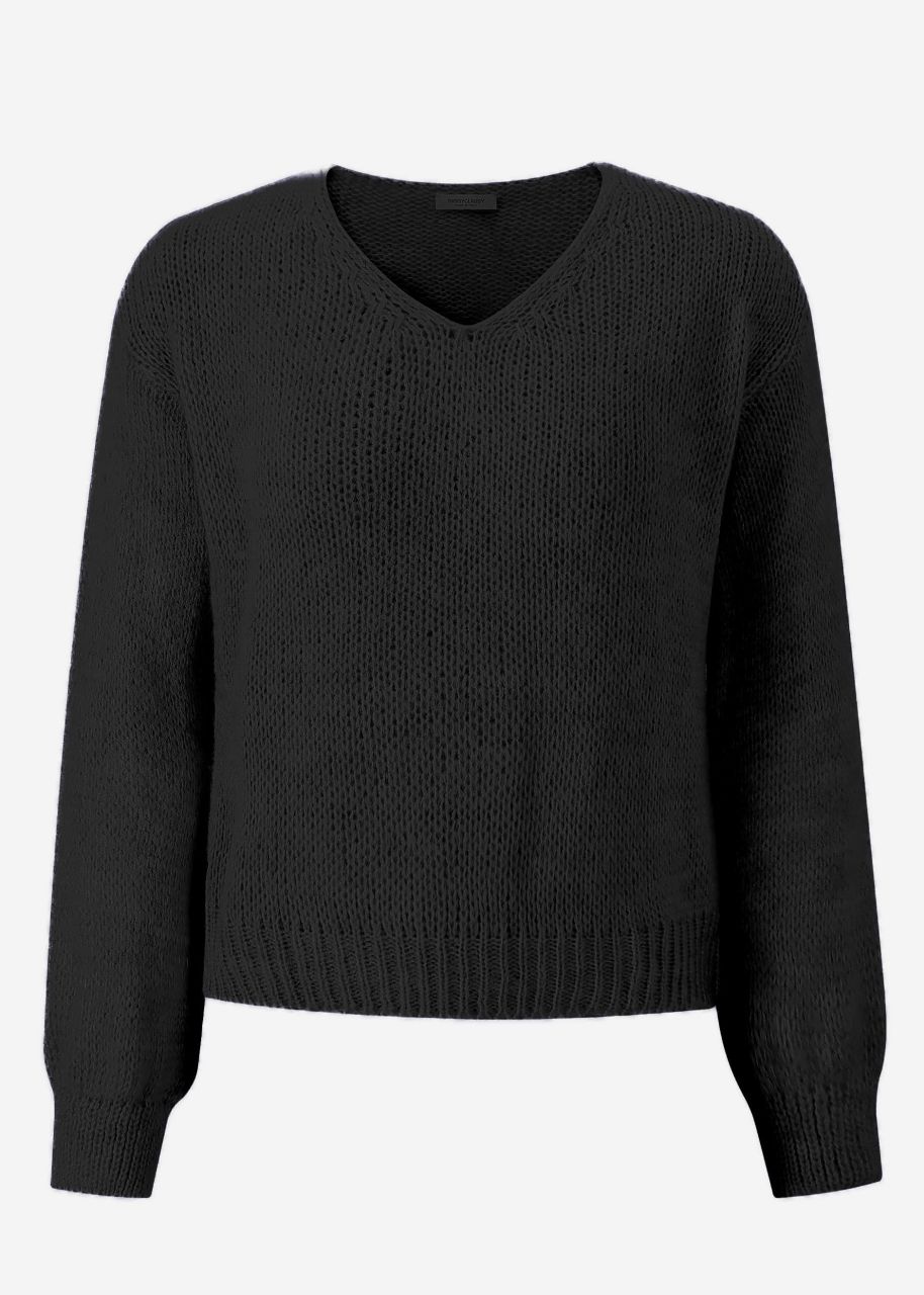 Pullover mit V-Ausschnitt - schwarz