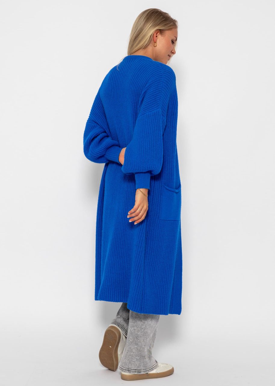 Langer super soft Cardigan mit Taschen - royalblau