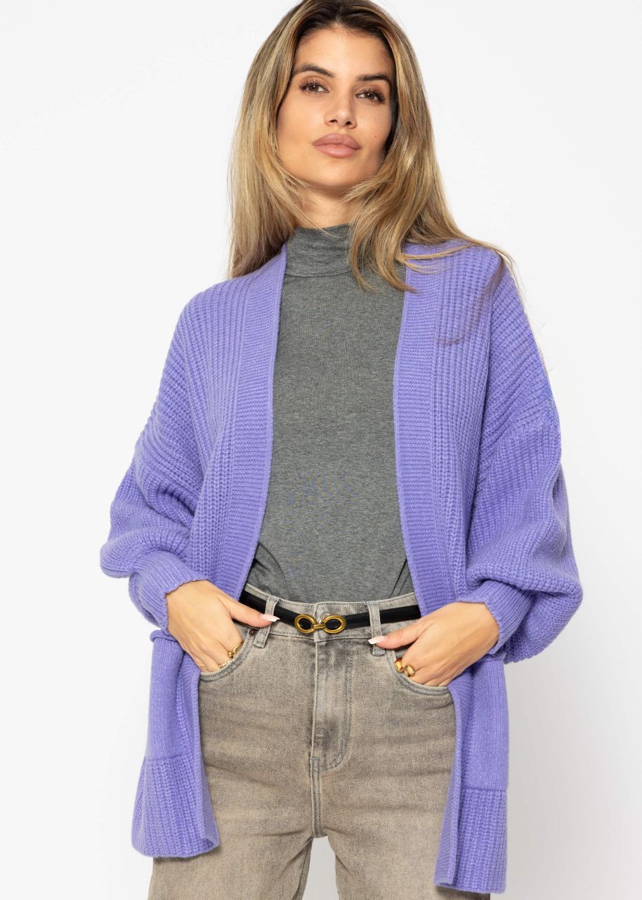 Soft Strick Cardigan mit Taschen - lila