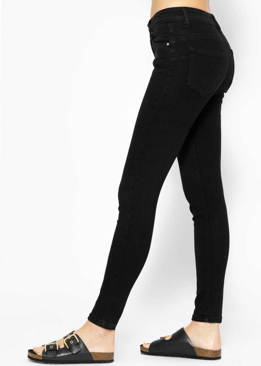 High Waist Push Up Jeans - schwarz