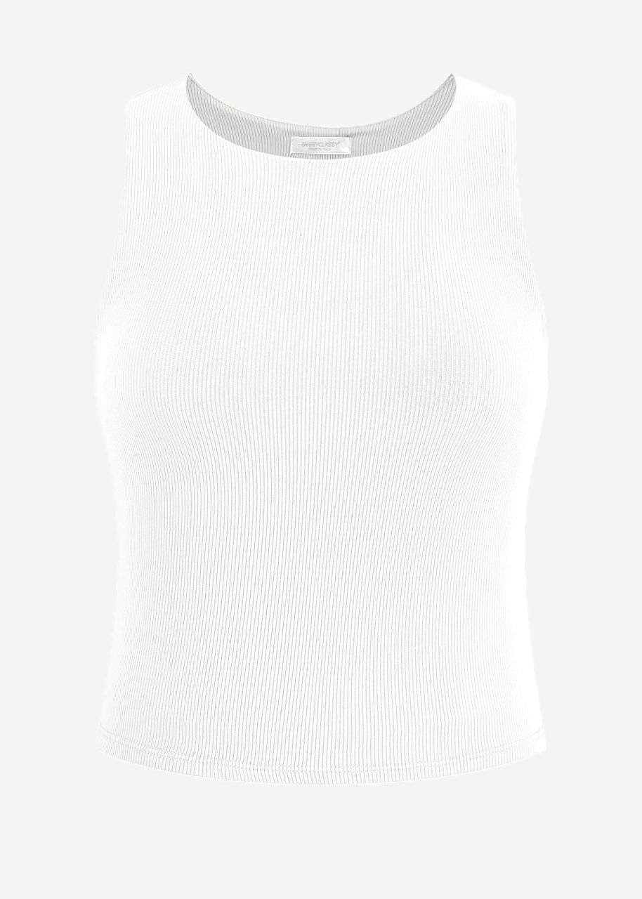 Tank Top mit Ausschnitt - offwhite