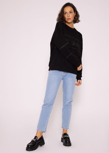 Lässiges Sweatshirt "SAINT TROPEZ", schwarz