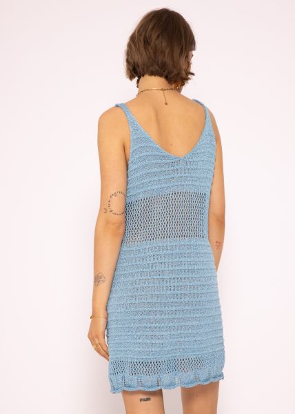Lurex Netz-Kleid, blau