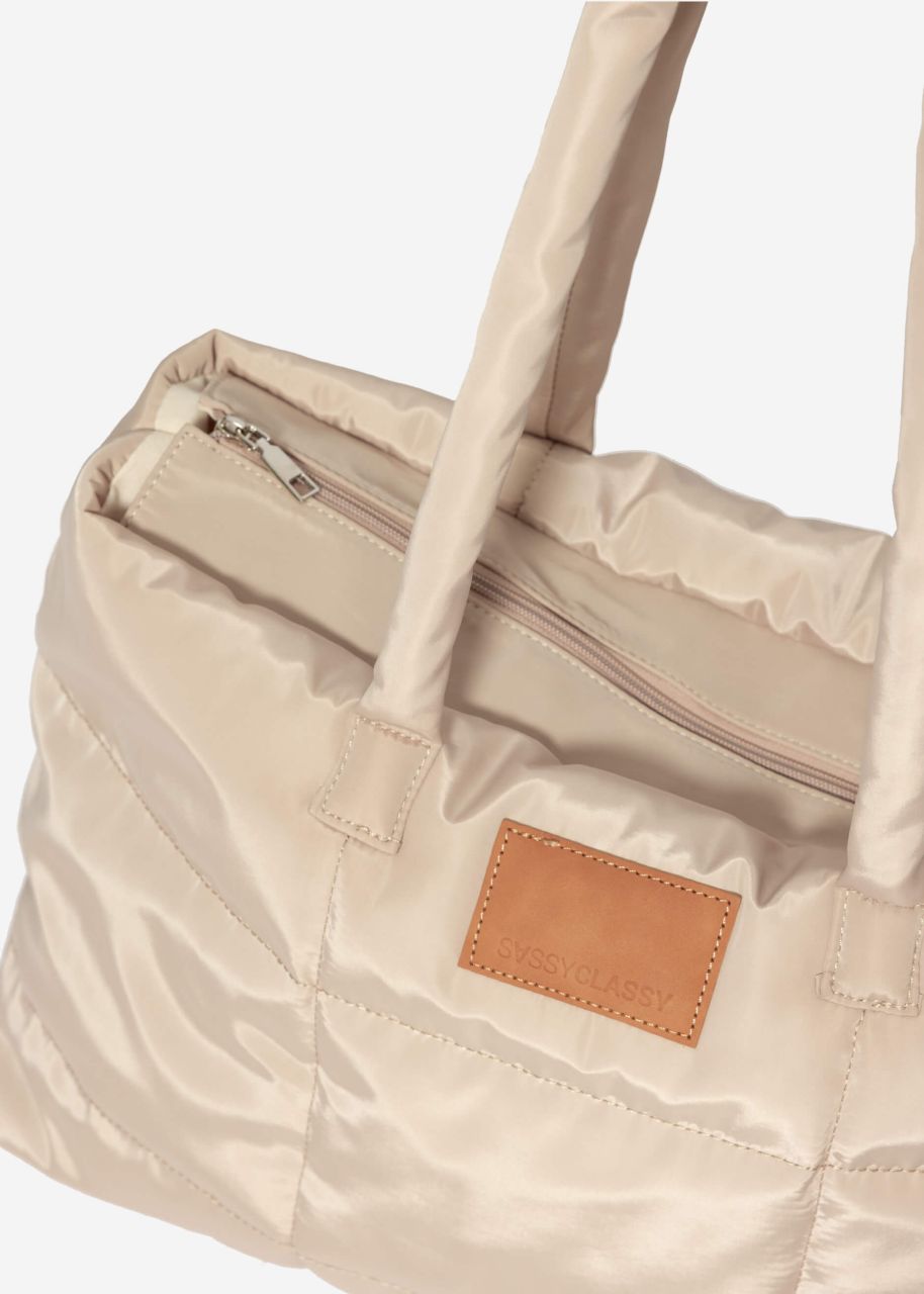 Gesteppter XL Shopper - beige