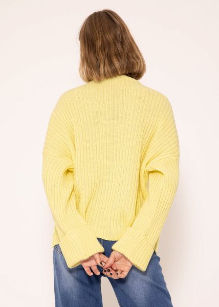 Gerippter Pullover - gelb