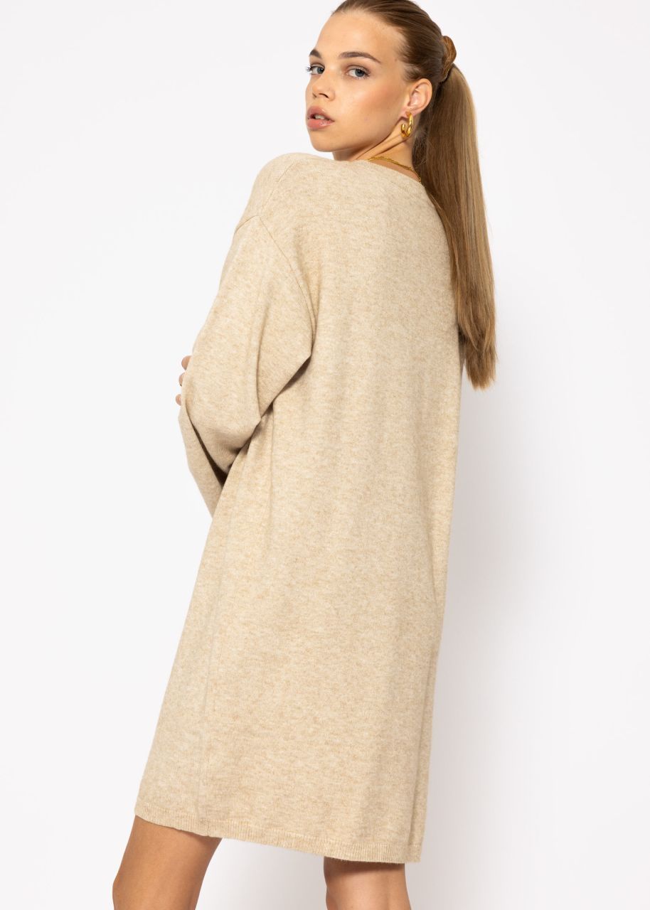 Oversize Kleid in Strick - beige