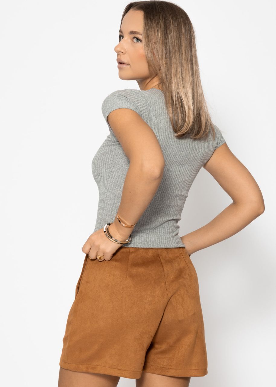 Crop-Shirt, grau
