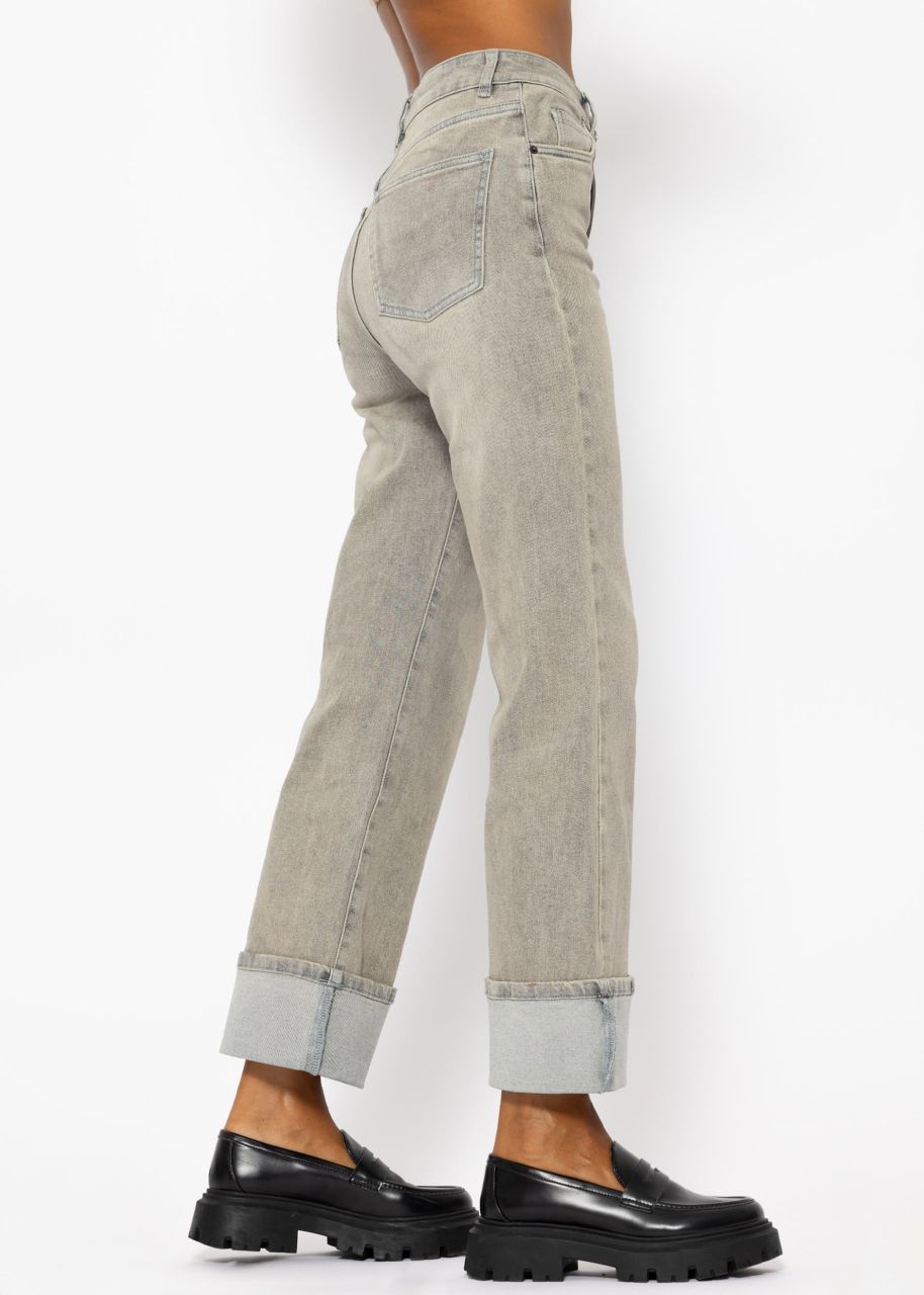 Wide Leg Jeans - greige