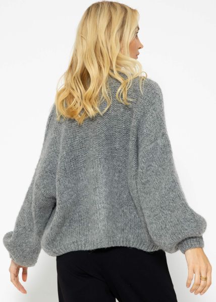 Flauschiger Cardigan - grau