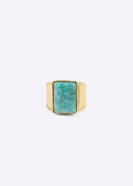 Ring mit Amazonit Stein, gold