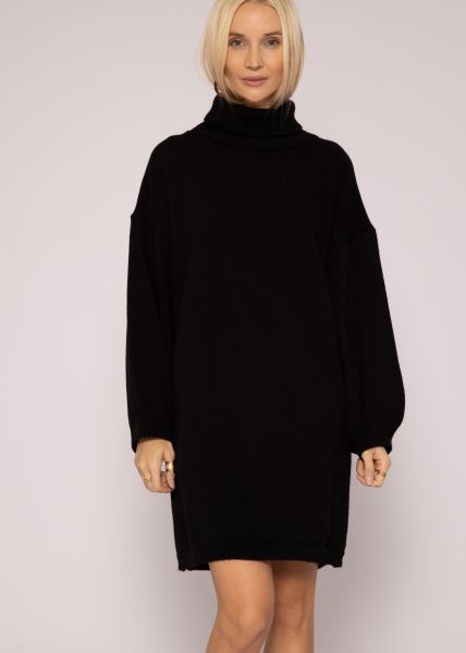 Pulloverkleid mit Rollkragen, schwarz