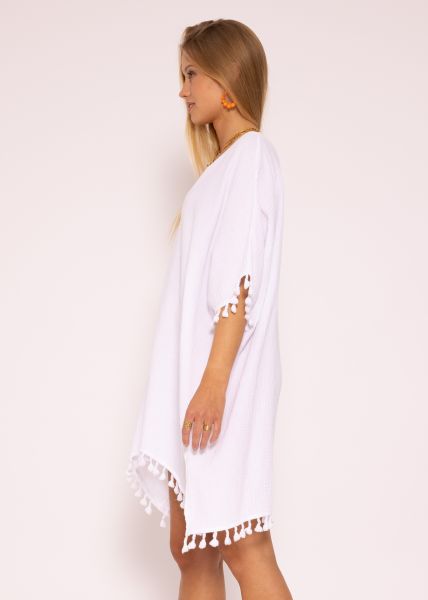 Musselin Tunika mit Tassels, weiß