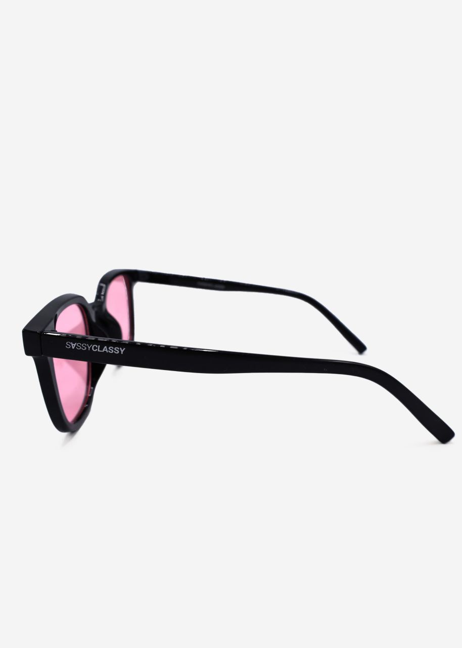 Sonnenbrille mit rosa getönten Gläsern - schwarz