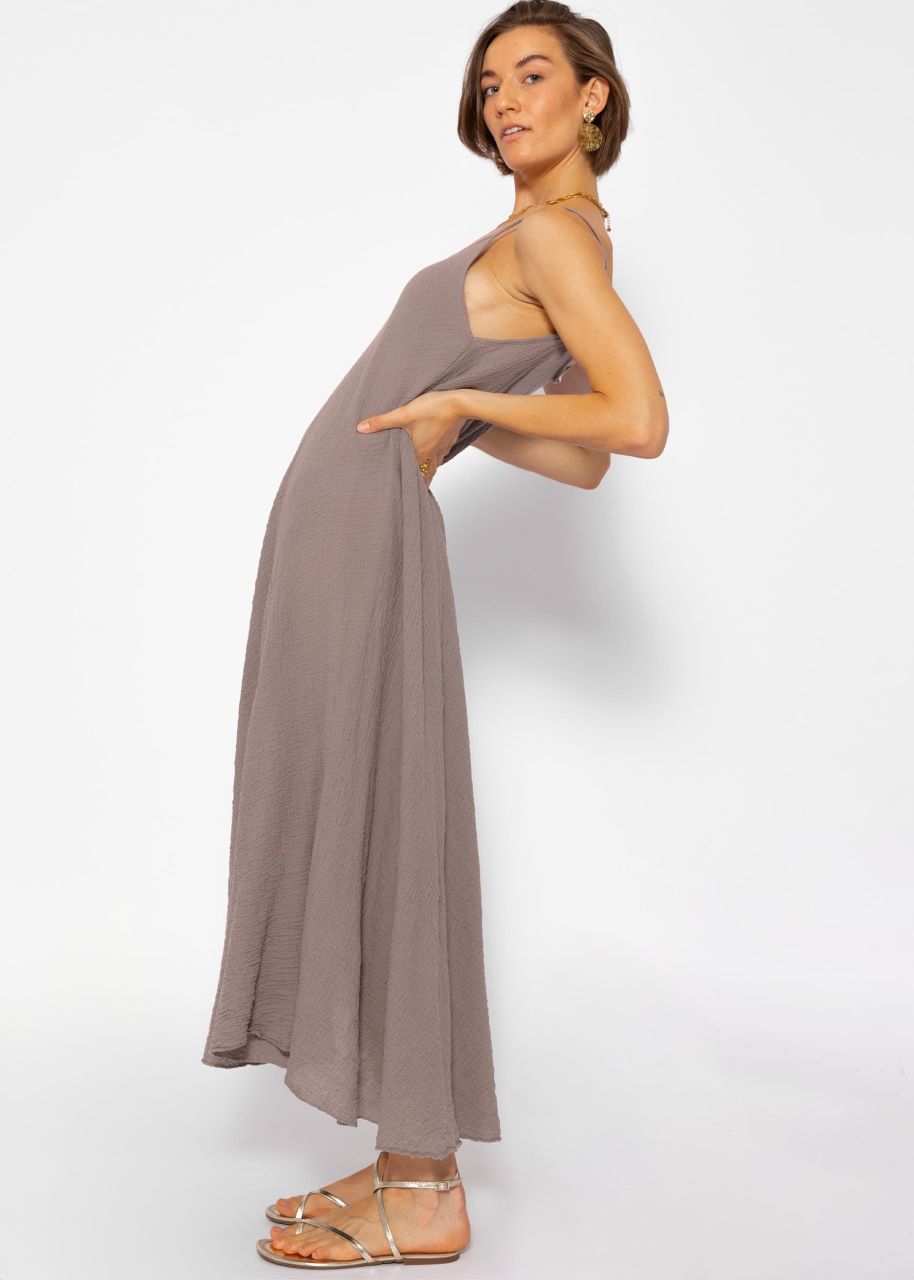 Musselin Beach Kleid - taupe