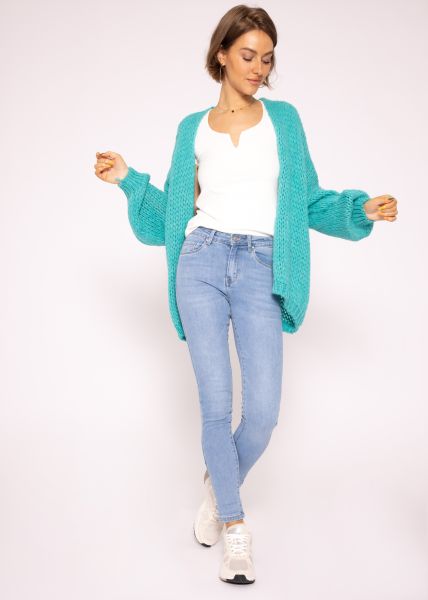 Oversize Cardigan, türkis