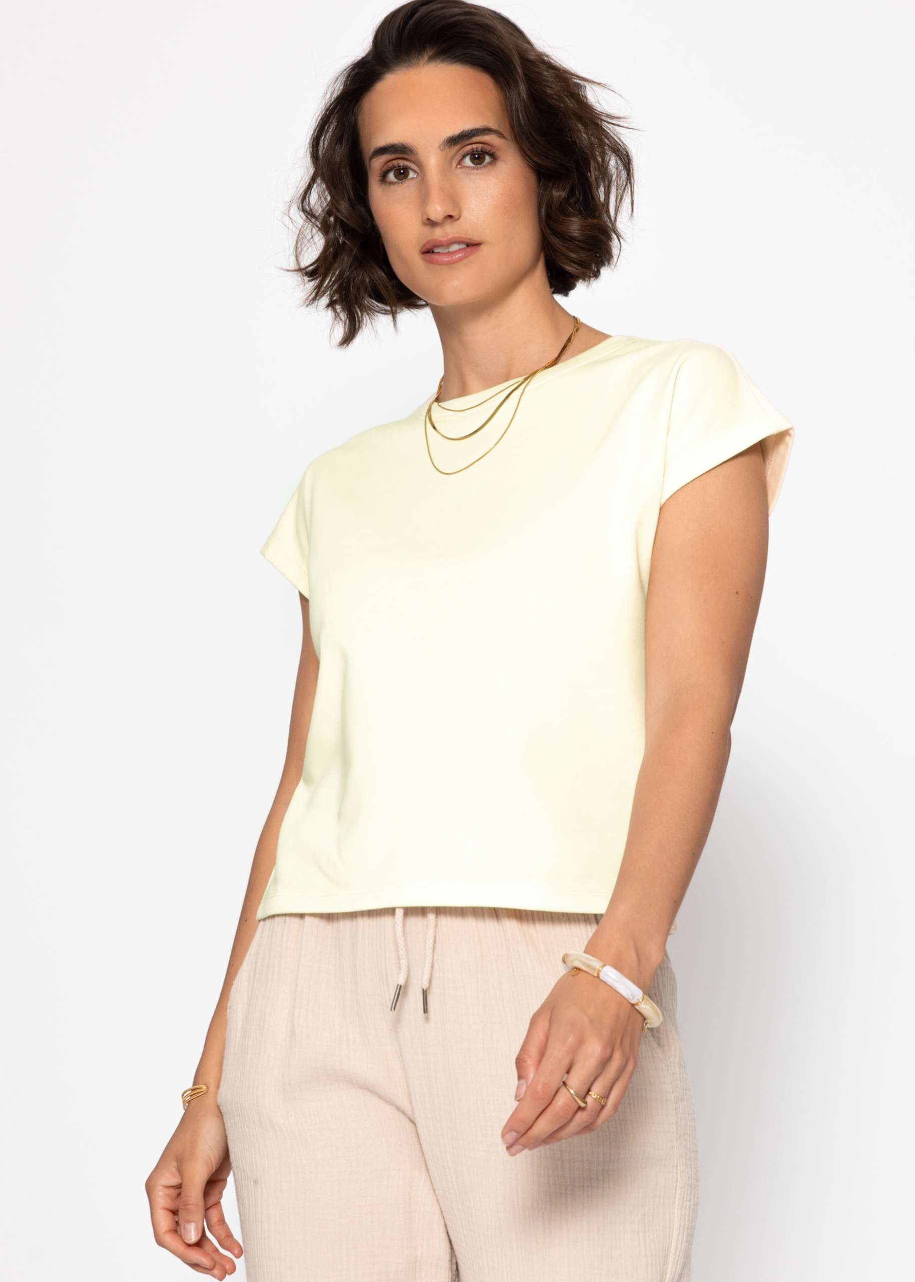 Sweatshirt mit Rückendetail - buttergelb