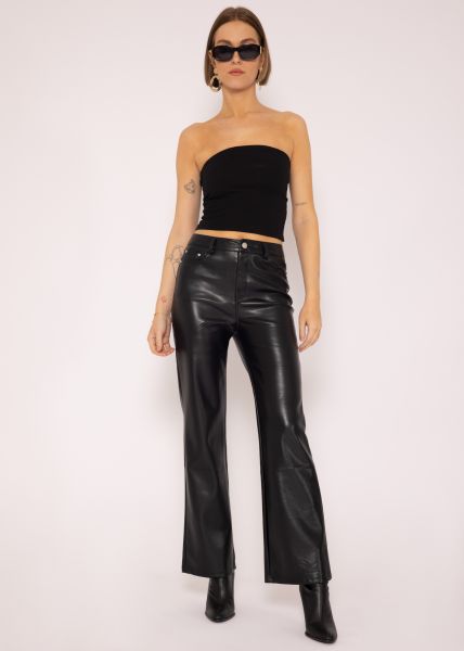 Bandeau Top mit Struktur, schwarz