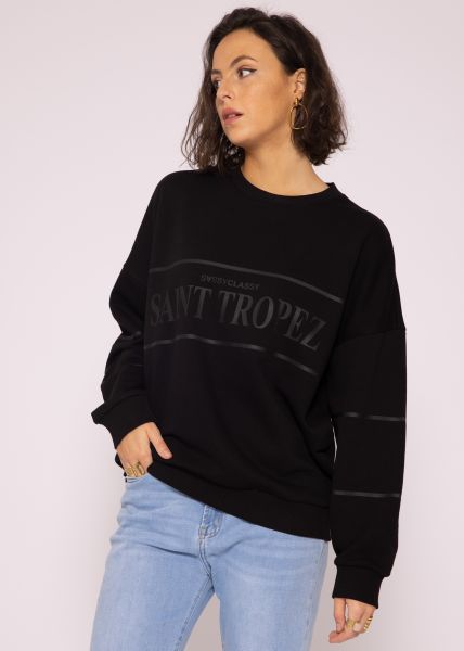 Lässiges Sweatshirt "SAINT TROPEZ", schwarz