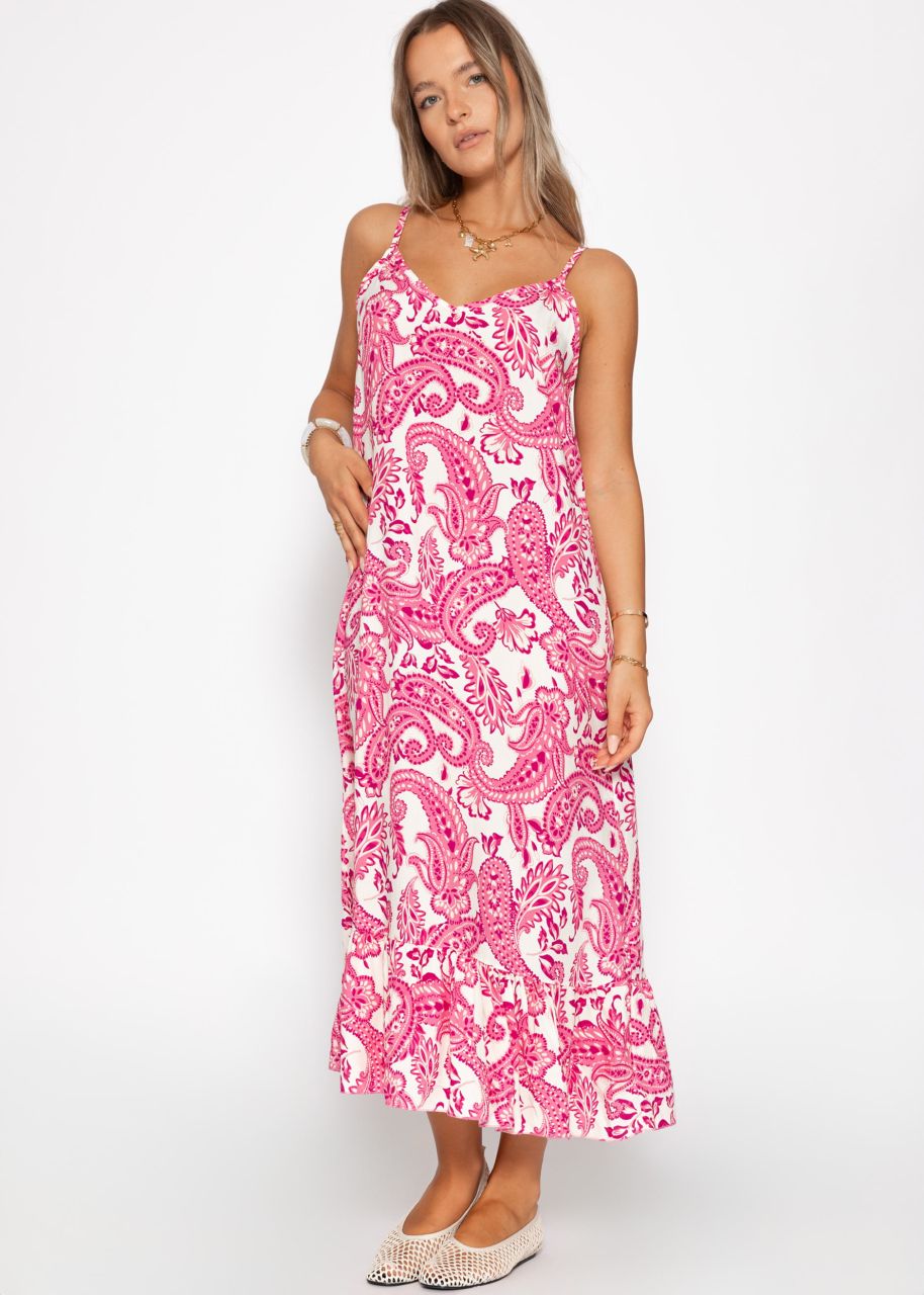 Maxi Kleid mit Paisley-Print - pink
