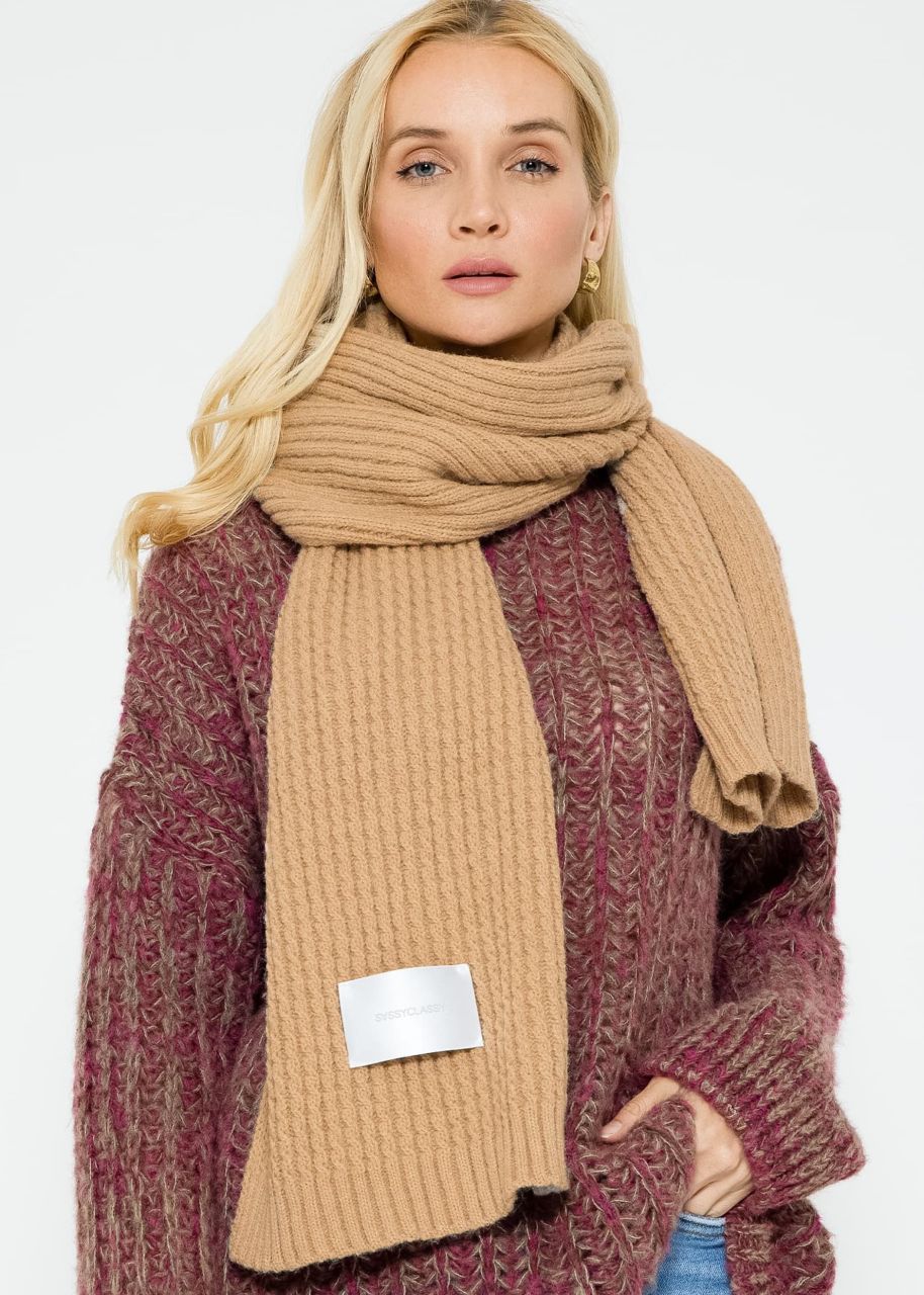 Gerippter Strickschal - beige