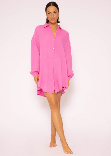 Musselin Bluse oversize, pink
