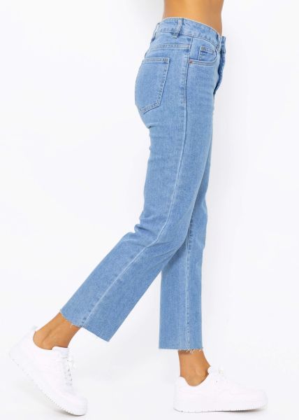 Knöchellange Straight Leg Jeans - blau