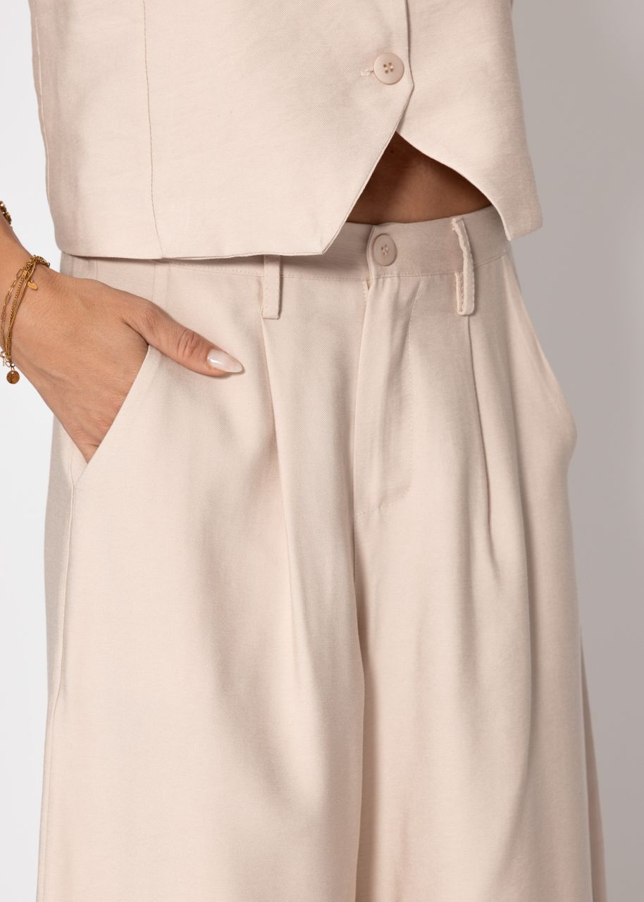 Bundfaltenhose - beige