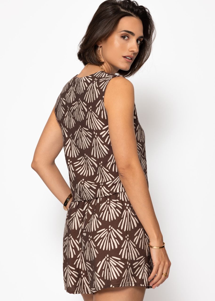 Top mit Muschel-Print - braun