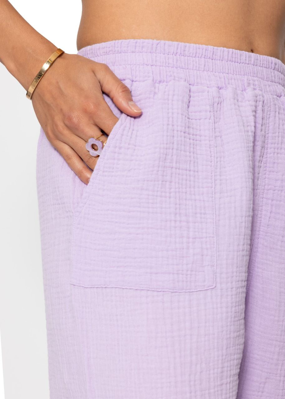 Musselin Hose - flieder