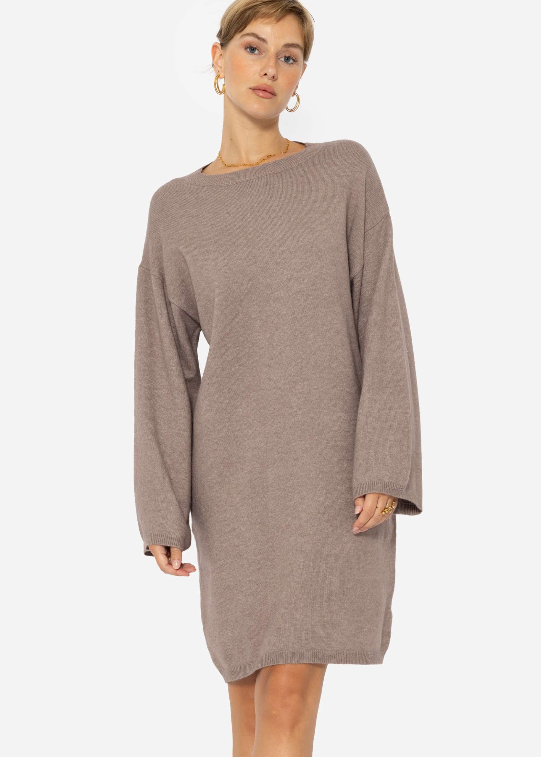 Oversize Kleid in Strick - taupe