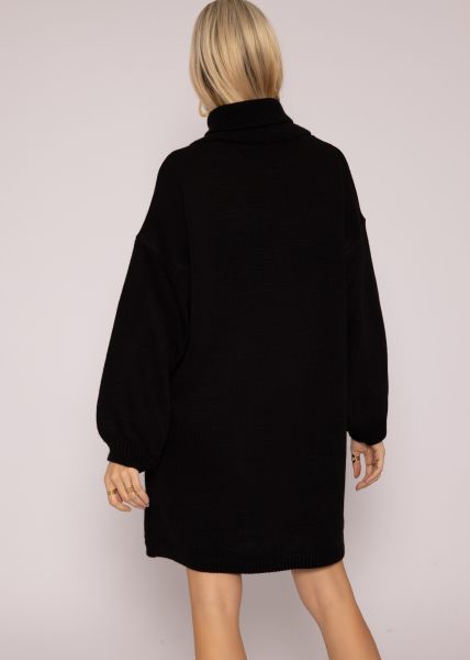 Pulloverkleid mit Rollkragen, schwarz