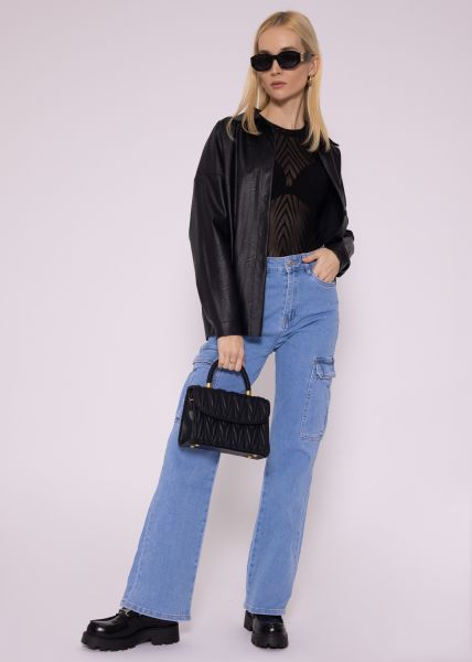 Netz Body mit Muster, schwarz