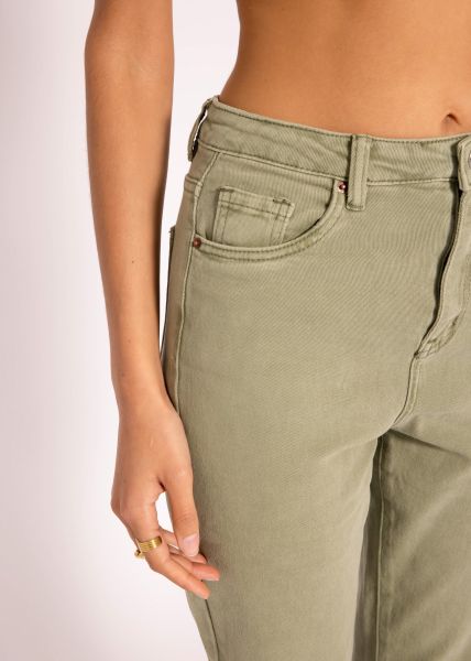 Relax Fit Highwaist Jeans, khaki