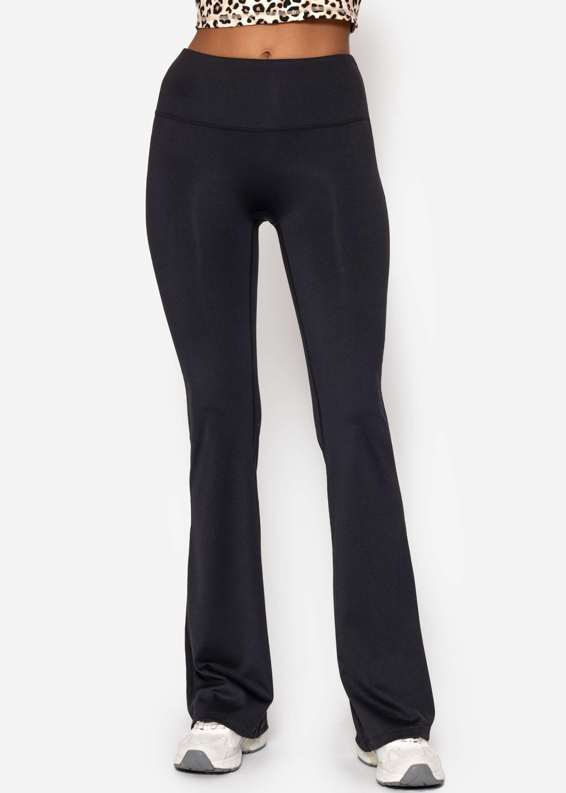 Flare Sportleggings - schwarz