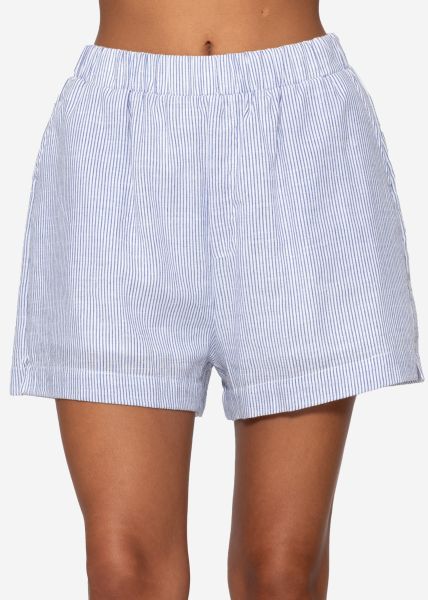 Gestreifte Shorts - hellblau