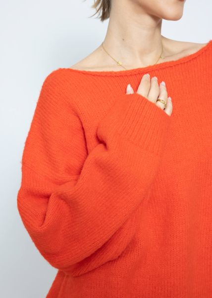 Oversize Pullover - orangerot