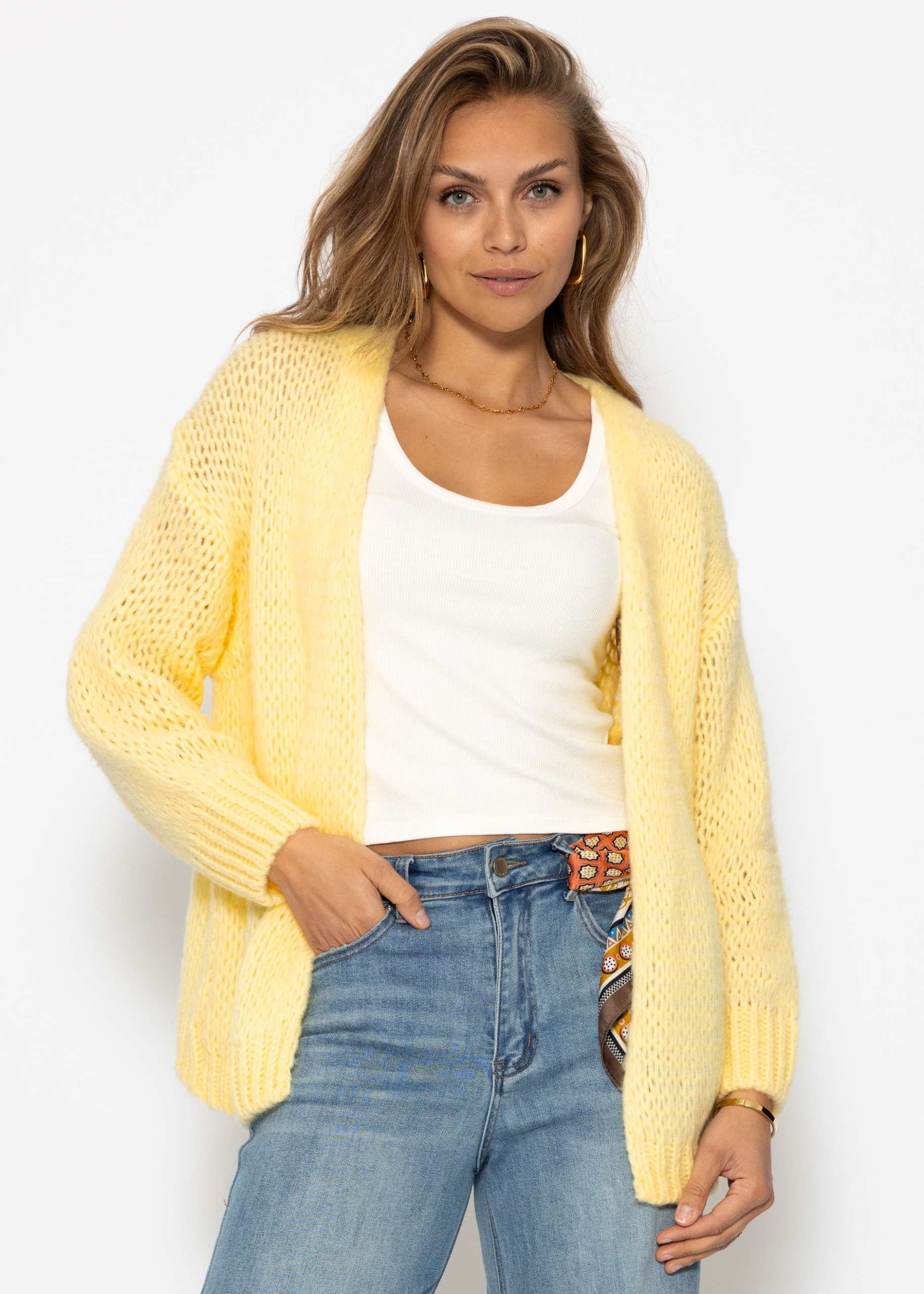 Oversize Cardigan - buttergelb
