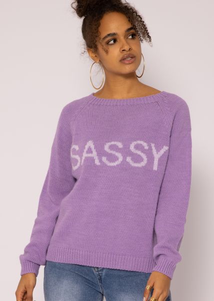 Kuscheliger SASSY Pullover, lila