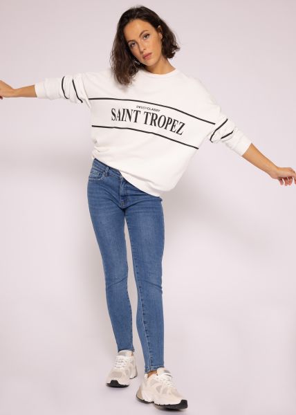 Lässiges Sweatshirt "SAINT TROPEZ" , offwhite