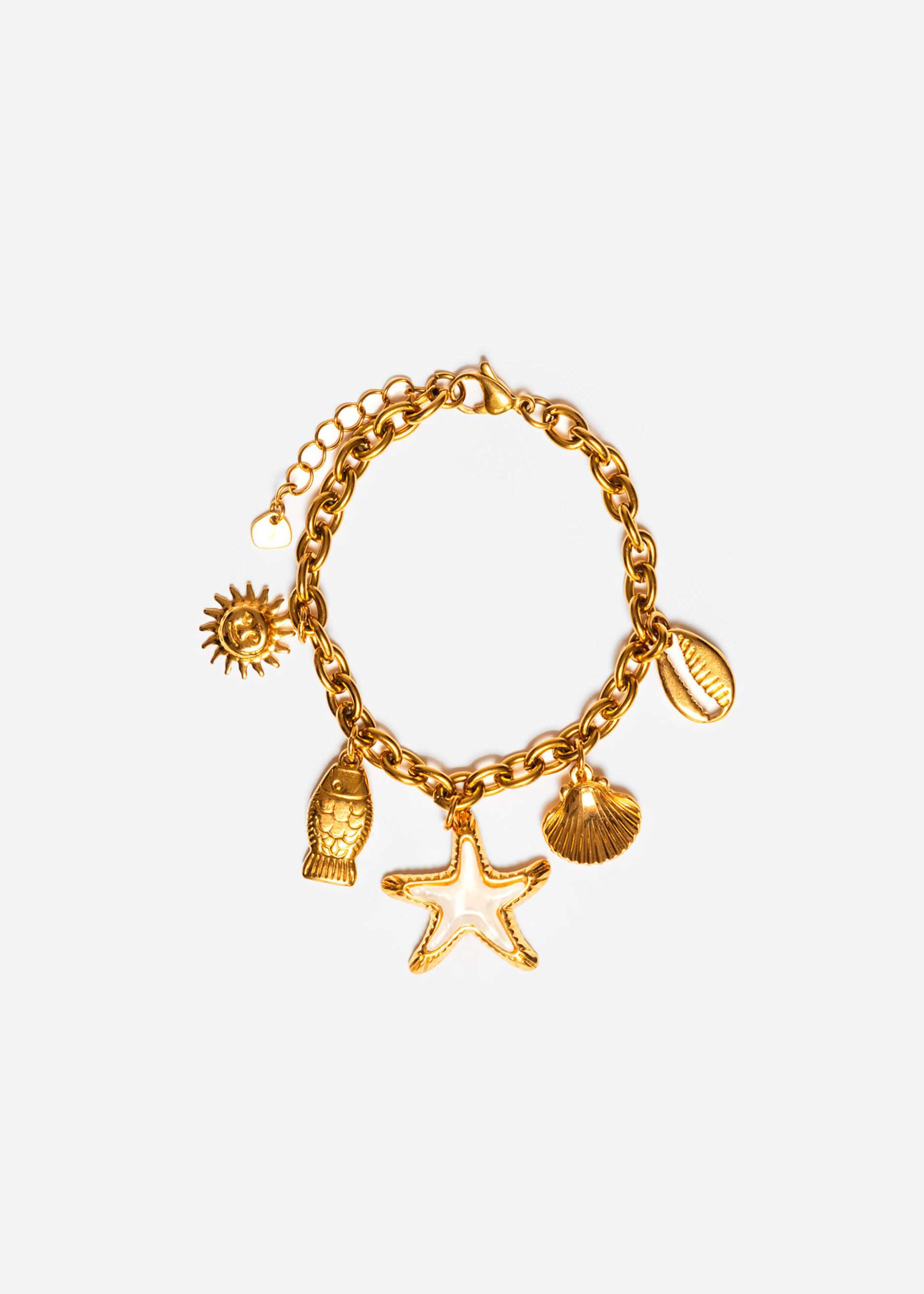 Armband mit maritimen Charms - gold