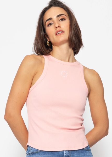 Tank Top mit Stickerei - rosa