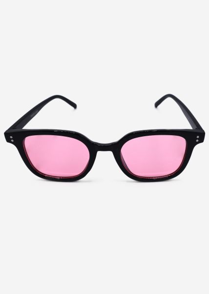Sonnenbrille mit rosa getönten Gläsern - schwarz