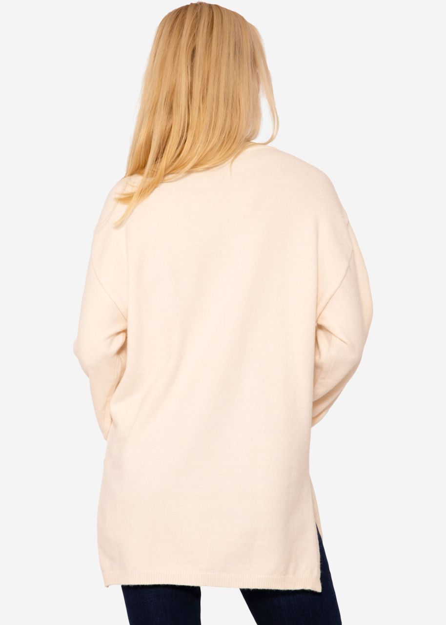 Oversize Pullover mit Seitenschlitzen - offwhite