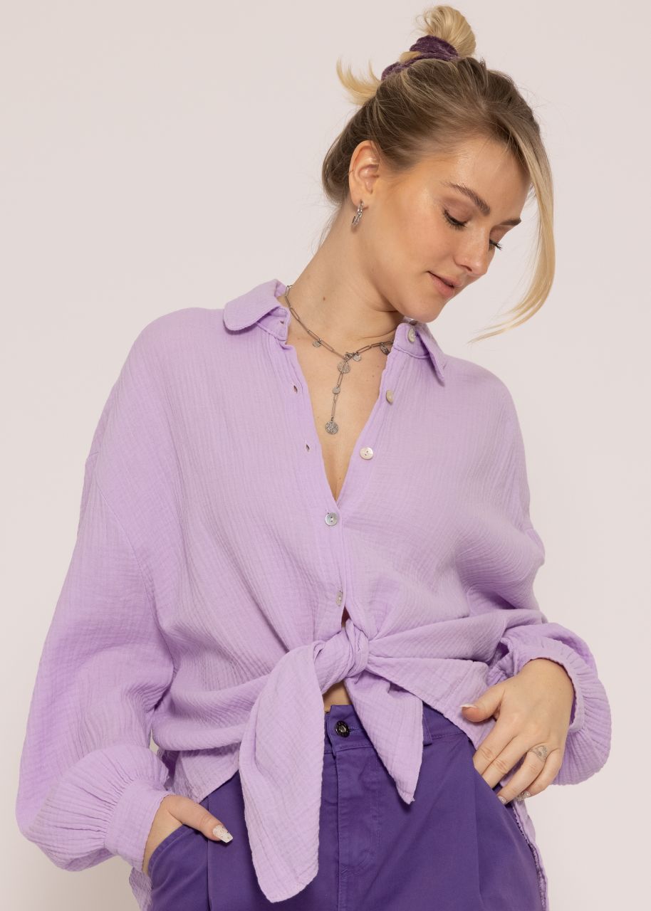 Ultra oversize Blusenhemd, kürzere Variante, flieder